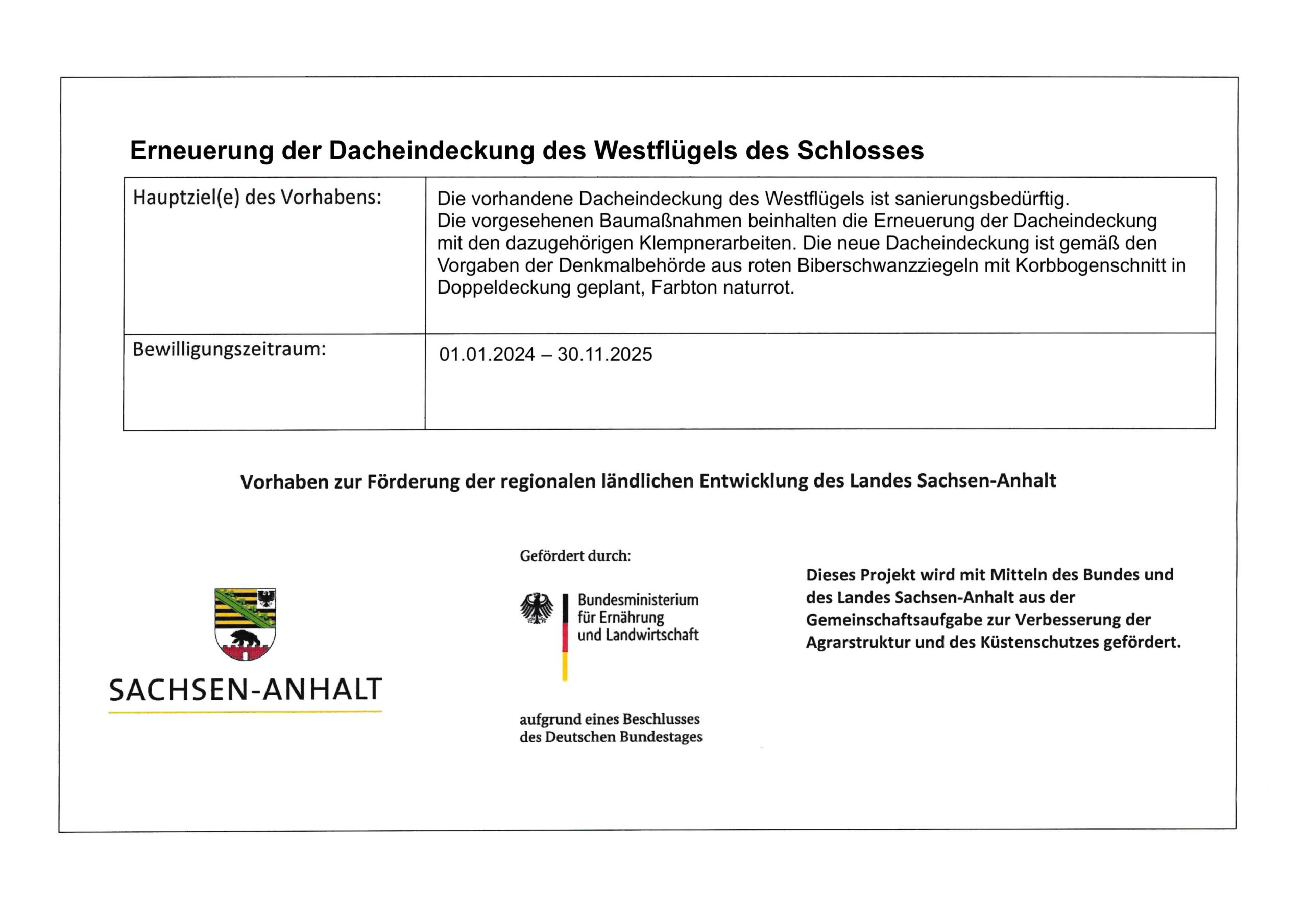 Logos für jetzige Baumaßnahme Dach Schlosstest